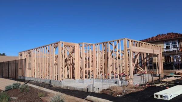 Wood framing on a new build